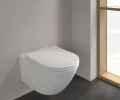 Villeroy&Boch Universo TwistFlush 56x37 miska wisząca bez rantu + deska wolnoopadająca SLIM, kolor biały (Weiss Alpin) 4670T901