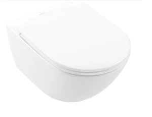 Villeroy&Boch Universo TwistFlush 56x37 miska wisząca bez rantu + deska wolnoopadająca SLIM, CeramicPlus, kolor biały (Weiss Alpin) 4670T9R1