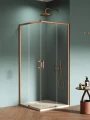 New Trendy Prime kabina prostokątna 100x80x200 drzwi przesuwne, profil miedź szczotkowana (Copper Brushed) D-0812A/D-0809A