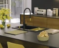 Bateria kuchenna Quadron Gemma kolor czarny mat (Pure Carbon) / złoto nano PVD 3623501_BLMPVDG1