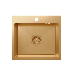 Quadron Luke 100 zlewozmywak stalowy SteelQ PVD 50x45cm, kolor miedź PVD ZH5045PVDC