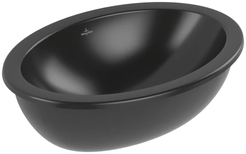 Villeroy&Boch Loop & Friends Umywalka podblatowa 56cm, powłoka CeramicPlus kolor czarny mat (Pure Black) 4A5500R7
