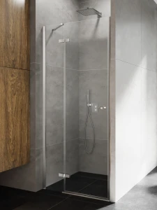 New Trendy Kalibra drzwi wnękowe 90cm, 6mm, lewe profil chrom D-1002A