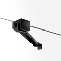 New Trendy Kalibra drzwi wnękowe 90cm, 6mm, lewe profil czarny mat D-1012A