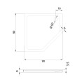 Brodzik pięciokątny New Trendy NEW AZURA 90x90x6cm, B-0365