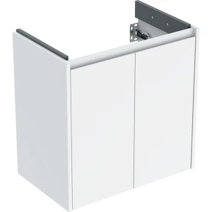 Geberit Selnova Compact szafka podumywalkowa 59,1x60,6x36,4cm, z dwojgiem drzwi, kolor biały, lakierowany jedwabny połysk 504.075.01.1