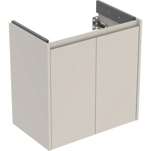 Geberit Selnova Compact szafka podumywalkowa 59,1x60,6x36,4cm, z dwojgiem drzwi, kolor piaskowoszary, lakierowany jedwabny mat 504.075.DB.1