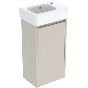 Geberit Selnova Square zestaw umywalki z szafką 36x69,7x25cm, z jednymi drzwiami, kolor piaskowoszary, lakierowany jedwabny mat 504.130.DB.1