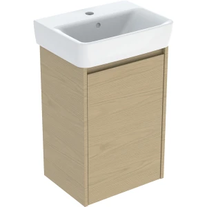 Geberit Selnova Square zestaw umywalki z szafką 45x69,7x34cm, z jednymi drzwiami, kolor dąb naturalny, melaminowa struktura drewna 504.131.PS.1