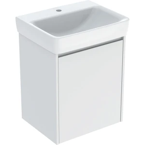 Geberit Selnova Square zestaw umywalki z szafką 55x69,7x44cm, z jednymi drzwiami, kolor biały, lakierowany jedwabny mat 504.133.00.1