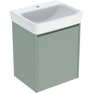 Geberit Selnova Square zestaw umywalki z szafką 55x69,7x44cm, z jednymi drzwiami, kolor szałwiowozielony, lakierowany jedwabny mat 504.133.IK.1