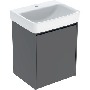 Geberit Selnova Square zestaw umywalki z szafką 55x69,7x44cm, z jednymi drzwiami, kolor lava, lakierowany jedwabny mat 504.133.JK.1