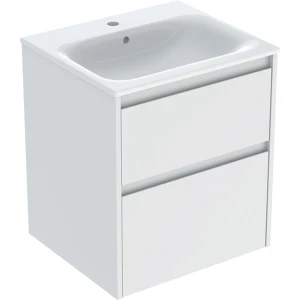 Geberit Selnova Square zestaw umywalki z szafką 55x62,1x48cm, z 2 szufladami, kolor biały, lakierowany jedwabny mat 504.137.00.1