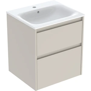 Geberit Selnova Square zestaw umywalki z szafką 55x62,1x48cm, z 2 szufladami, kolor piaskowoszary, lakierowany jedwabny mat 504.137.DB.1