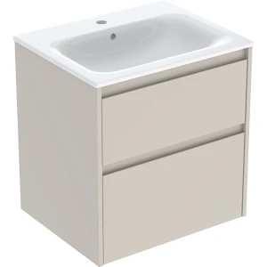 Geberit Selnova Square zestaw umywalki z szafką 60x62,1x48cm, z 2 szufladami, kolor piaskowoszary, lakierowany jedwabny mat 504.138.DB.1