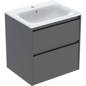 Geberit Selnova Square zestaw umywalki z szafką 60x62,1x48cm, z 2 szufladami, kolor lava, lakierowany jedwabny mat 504.138.JK.1