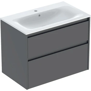 Geberit Selnova Square zestaw umywalki z szafką 80x62,1x48cm, z 2 szufladami, kolor lava, lakierowany jedwabny mat 504.139.JK.1
