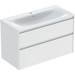 Geberit Selnova Square zestaw umywalki z szafką 100x62,1x48cm, z 2 szufladami, kolor biały, lakierowany jedwabny mat 504.140.00.1