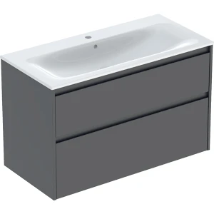 Geberit Selnova Square zestaw umywalki z szafką 100x62,1x48cm, z 2 szufladami, kolor lava, lakierowany jedwabny mat 504.140.JK.1