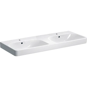 Geberit Smyle Umywalka podwójna 120cm z otworem na baterię i przelewem, kolor biały 500.223.01.1