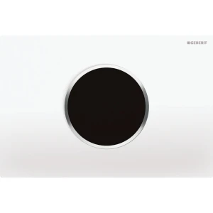 Geberit Sigma10 Elektroniczny bezdotykowy system spłukiwania WC, zasilanie sieciowe, biały połysk i chrom błyszczący 115.907.KJ.6