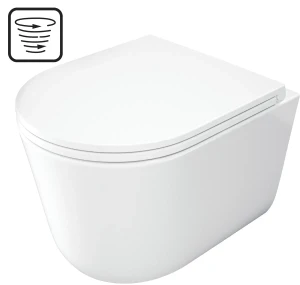 Deante Jasmin miska WC bez rantu 49cm z deską wolnoopadającą Slim, spłukiwanie wirowe kolor biały CDJD6ZPW