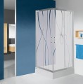 Zestaw Sanplast TX kabina prysznicowa kwadratowa KN/TX5b 100x100 cm + brodzik kwadratowy zabudowany (Bza), szkło W15/profile srebrny błyszczący 602-271-0240-38-231
