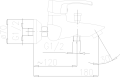 Bateria wannowa, jednouchwytowa KFA Armatura KWARC 4204-010-00
