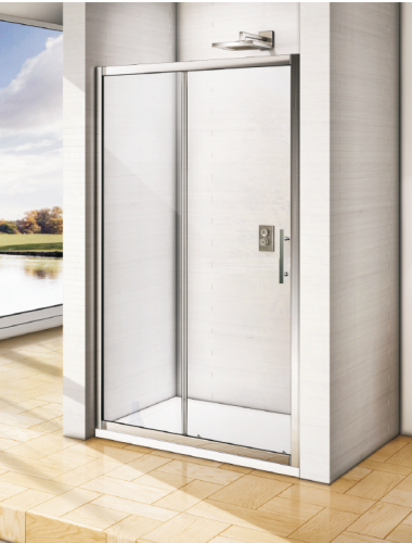 Drzwi przesuwne LENOS 120x185 cm, szkło przeźroczyste z powłoką Ergo Clear, DLE02


