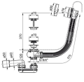 Ravak wannowy komplet odpływowy z przelewem, L 570mm, chrom X01507