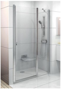 Ravak CHROME CSD2-100 Drzwi prysznicowe, otwierane, dwuelementowe, kolor polerowane aluminium + transparent, wysokość 195 cm, 100 cm, 0QVACC00Z1