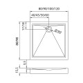 Brodzik kwadratowy New Trendy CANTARE 90x90x15,5cm, B-0275