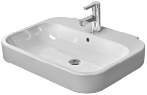 Duravit Happy D.2 Umywalka z przelewem, otwór na baterię, 650 x 500 mm, 2316650000