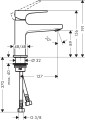 Hansgrohe Metropol bateria umywalkowa 100 z kpl. odpływowym Push-Open, czarny mat, 32500670