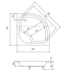 Besco brodzik Diper I 90x90x38 BAD-90-NK