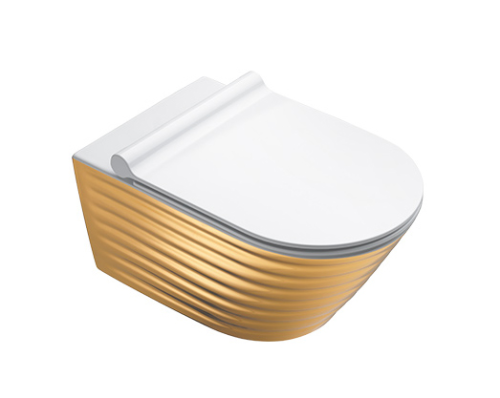 Catalano GOLD & SILVER miska WC wisząca 55 x 35 kolor złoty/biały 1VS55RZEBO