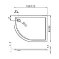 Brodzik asymetryczny New Trendy MAXIMA ULTRA prawy 120x85x5,5cm, B-0239