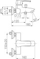 Bateria wannowa, jednouchwytowa KFA Armatura KWARC 4204-010-00