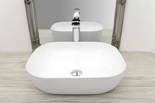 Rea Mona slim umywalka nablatowa, biała REA-U6300