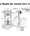 Rysunek techniczny stelaż Rapid SL 5w1 Grohe 38827000