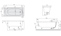 Villeroy & Boch O.Novo Solo Wanna prostokątna 170x75 cm, biała Weiss Alpin UBA170CAS2V01