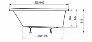Ravak AVOCADO stelaż wannowy GPX2240031
