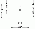 Umywalka Duravit Vero wisząca 600 x 470 mm 0454600000


