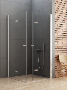 New Trendy NEW SOLEO Kabina prysznicowa prostokątna drzwi podwójne składane 90x80x195cm D-0149A/D-0152A