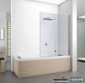 Parawan nawannowy Young 2.0 1BSV 120x150 cm, 2-częściowy, szkło przeźroczyste, profil chrom w Topsanit.pl