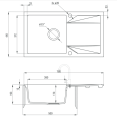 Deante Evora Zlewozmywak 1-komorowy z ociekaczem 780 x 440 mm piaskowy piaskowy ZQJ_7113