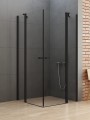 New Trendy NEW SOLEO BLACK Kabina prysznicowa pole stałe, drzwi podwójne uchylne uniwersalne, 90x90x195cm, czarne profile K-0553