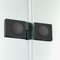 New Trendy NEW SOLEO BLACK parawan nawannowy łamany, czarne profile, 120x140 cm, lewy P-0043