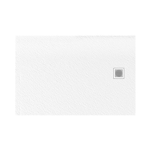 New Trendy Mori Brodzik prostokątny, konglomeratowy 120x90x3, kolor biały B-0436