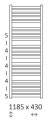 Terma MARLIN grzejnik łazienkowy, 1185x430 mm, WGMAR118043